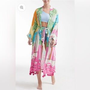EUC Hermoza Noelle Fringe Robe Coverup